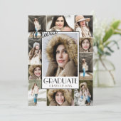 11写真モダンコラージュ卒業発表 招待状 (スタンド正面)