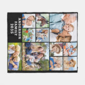 11写真ユニークコラージュ可愛いパーソナライズされた家族 フリースブランケット (正面(横))