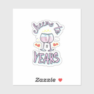 11周年のシャンパ結婚ン応援 シール