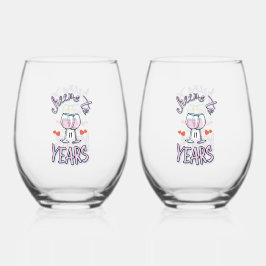 11周年のシャンパ結婚ン応援 ステムなしワイングラス