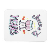 11周年のシャンパ結婚ン応援 マグネット (横)