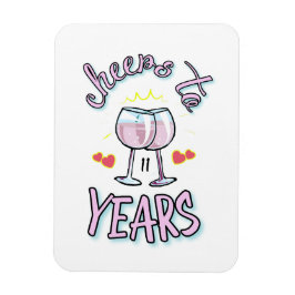 11周年のシャンパ結婚ン応援 マグネット