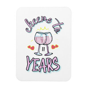 11周年のシャンパ結婚ン応援 マグネット