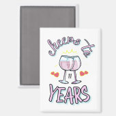 11周年のシャンパ結婚ン応援 マグネット (正面/裏面)