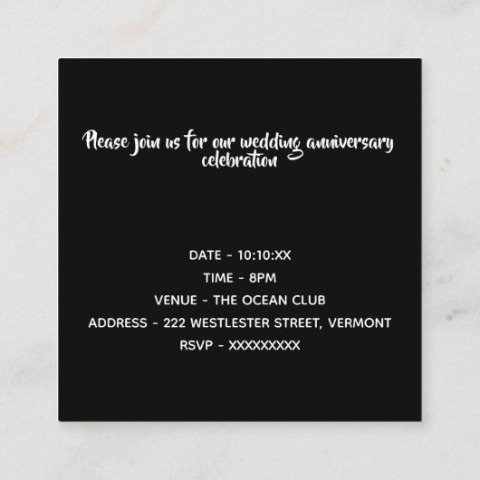 11周年結婚の手を持って エンクロージャーカード (裏面)