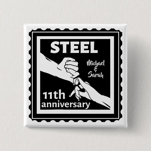 11周年結婚の手を持って 缶バッジ (正面)