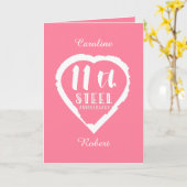 11周年結婚記念日のハート カード (黄色い花)