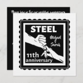 11周年結婚記念日　手を繋いで 招待状 (正面/裏面)