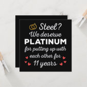 11周年結婚I – スチールカップルおもしろいズ カード (正面/裏面インサイチュ)