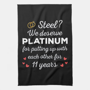11周年結婚I – スチールカップルおもしろいズ キッチンタオル