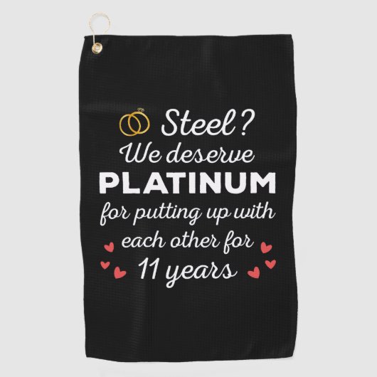 11周年結婚I – スチールカップルおもしろいズ ゴルフタオル (正面)