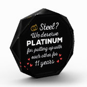 11周年結婚I – スチールカップルおもしろいズ フォトブロック (左)