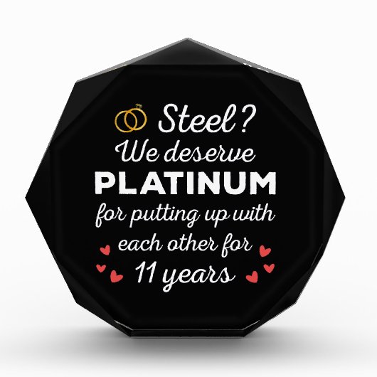 11周年結婚I – スチールカップルおもしろいズ フォトブロック (正面)