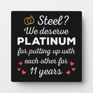 11周年結婚I – スチールカップルおもしろいズ フォトプラーク
