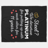 11周年結婚I – スチールカップルおもしろいズ フリースブランケット (正面(横))