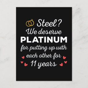 11周年結婚I – スチールカップルおもしろいズ ポストカード