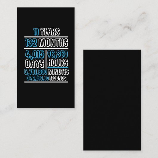 11周年計算誕生日 名刺 (正面/裏面)