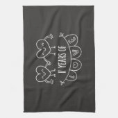 11周年記念ギフトチョークハート キッチンタオル (縦)
