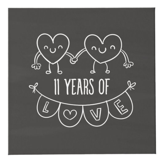 11周年記念ギフトチョークハート フォトキューブ (正面)