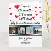 11周年記念フィルムストリップ写真ディスプレイ カード (黄色い花)