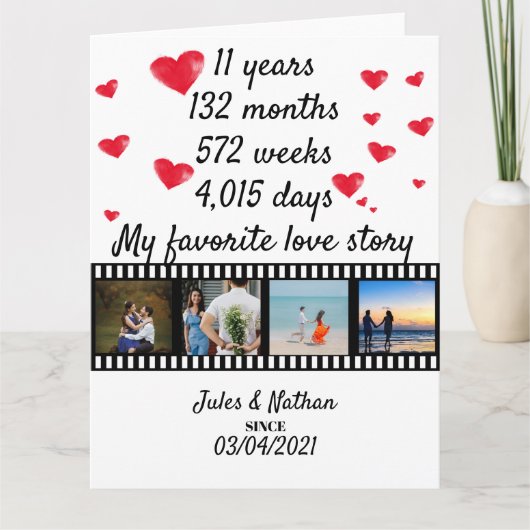 11周年記念フィルムストリップ写真ディスプレイ カード (正面)