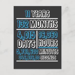 11周年記念日計算誕生日 ポストカード