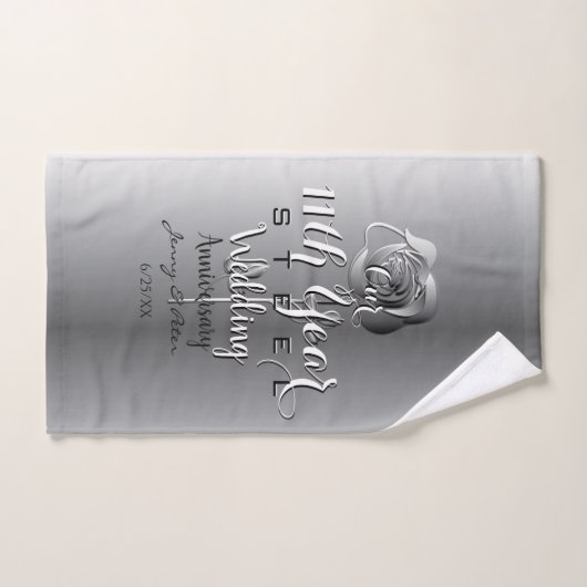 11周年記念結婚スチールバラティータオル ハンドタオル (ハンドタオル)