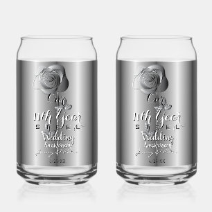 11周年記念結婚スチールバラ缶ガラス ガラス缶