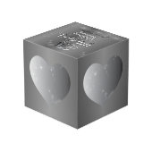 11周年記念結婚スチール製カラーハート枠 フォトキューブ (裏面アングル)