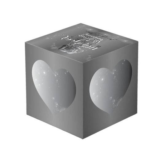 11周年記念結婚スチール製カラーハート枠 フォトキューブ (裏面アングル)