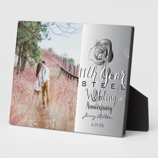 11周年記念結婚バラカスタムP フォトプラーク (側面)