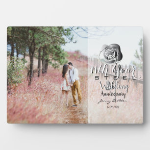 11周年記念結婚バラ写真カスタムスチール フォトプラーク