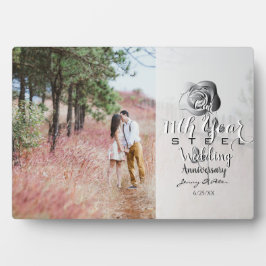 11周年記念結婚バラ写真カスタムスチール フォトプラーク