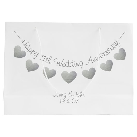 11周年記念結婚鋼ハート抱き枕 ラージペーパーバッグ (裏面)