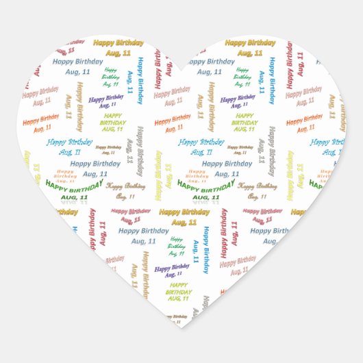 11威厳がある誕生日ステッカー ハートシール (正面)