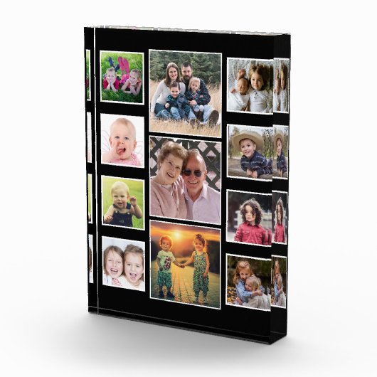 11家族で自分の写真を作るコラージュブラック フォトブロック (右)