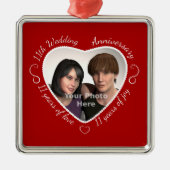 11年の結婚生活の写真を追加 メタルオーナメント (正面)