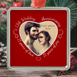 11年の結婚生活の写真を追加 メタルオーナメント