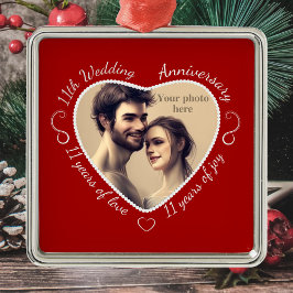 11年の結婚生活の写真を追加 メタルオーナメント