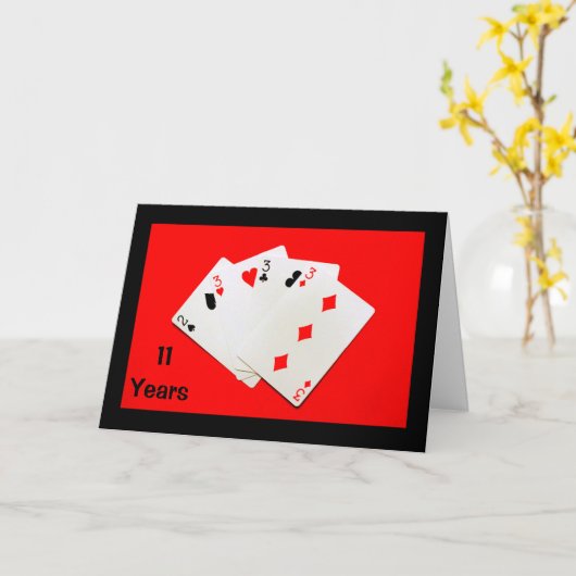 11年は大変だ!アニバーサリーカード カード (黄色い花)