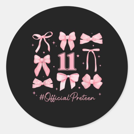 11年オールド誕生日ガール11th誕生日コケットB ラウンドシール (正面)