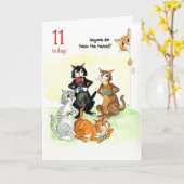 11年前のビデオゲームプレーヤー用誕生日カード カード (黄色い花)