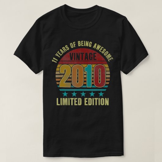 11年古いギフトヴィンテージ2010限定版11t tシャツ (デザイン正面)