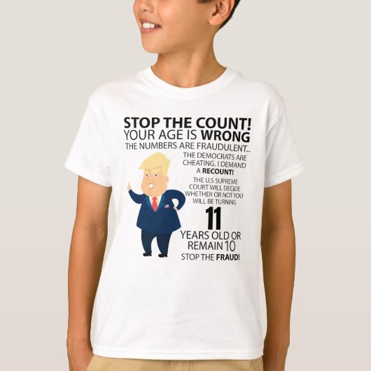 11年目おもしろいの誕生日が現在ハッピー誕生年 Tシャツ (正面)