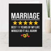 11年結婚したかわいい11結婚周年 カード (正面)