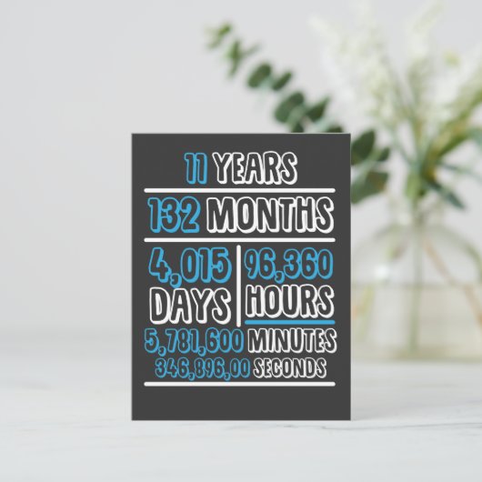 11年記念計算誕生日 ポストカード (スタンド正面)