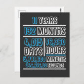 11年記念計算誕生日 ポストカード (正面/裏面)