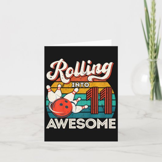 11年転がへの子供の11番目のボーリング誕生日P カード (正面)