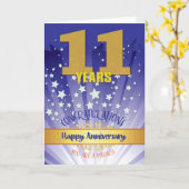 11年間の回復記念日 太字の数字 カード (黄色い花)