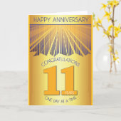 11年間の断酒記念 | ゴールデンレイ12ステップ カード (黄色い花)